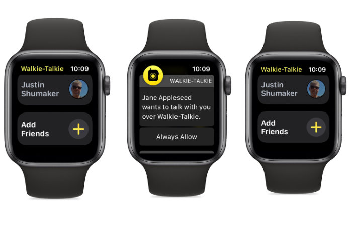 Talkie-walkie sur Apple Watch
